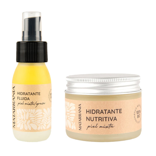 Pack Fluido Hidratante para Piel Mixta o Grasas 100% Bio 60 ml + Hidratante Piel Mixta Bio 30 ml, Matarrania
