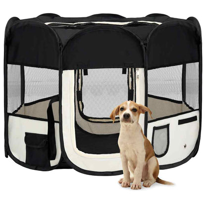 Parque De Perros Plegable Bolsa De Transporte Negro 90x90x58 Cm_1
