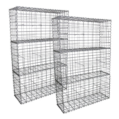 6 Cestas De Acero Galvanizado De Exterior Jaulas Para Decoración 100 X 50 X 30cm_0