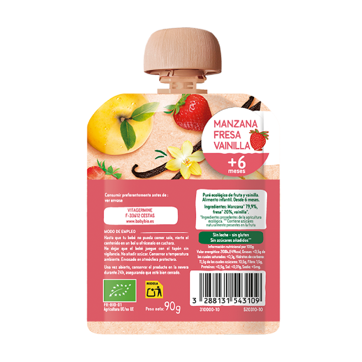 Pack Mix de Pouches frutas Bio (a partir de 6 meses) babybio