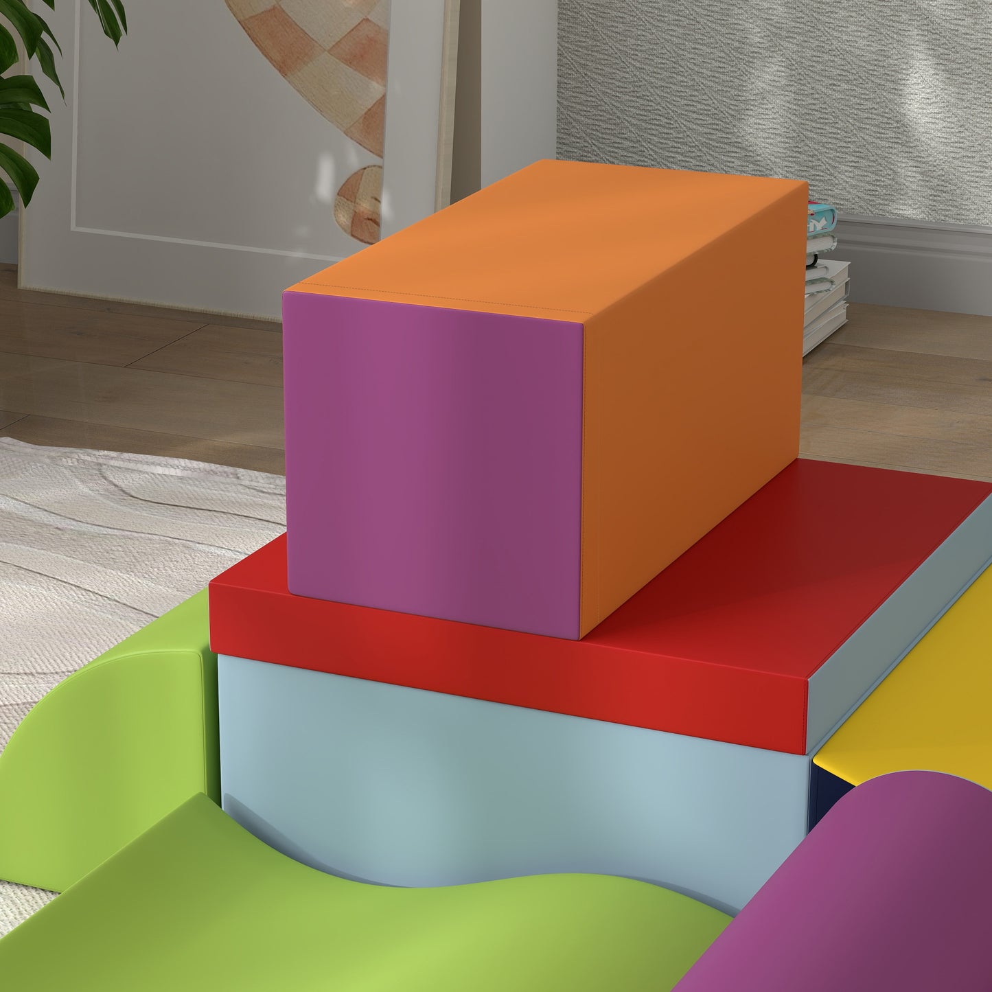 Homcom Juego De 7 Bloques De Espuma Para Niños De 1-3 Años Para Escalar Gatear_4