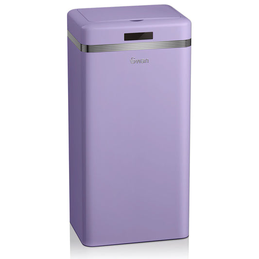 Swan Cubo De Basura Cocina Automático, Sensor De Movimiento, 45l, Metálico, Papelera Reciclaje, Swka4500purneu, Morado_0