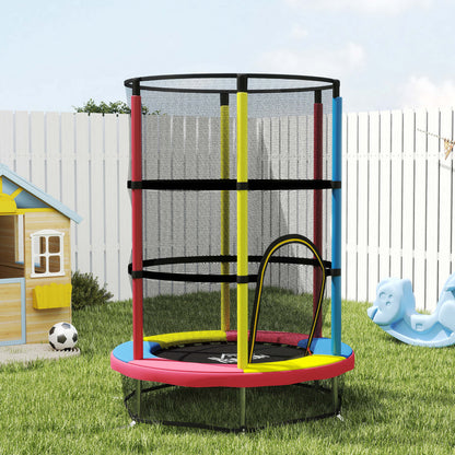 Cama Elástica Infantil Homcom Acero, Pp Multicolor 160x160x190 Cm_1