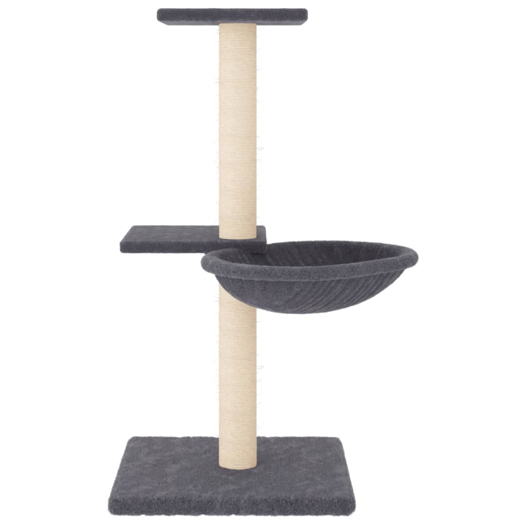 Rascador Para Gatos Con Postes De Sisal Gris Oscuro 72 Cm_2