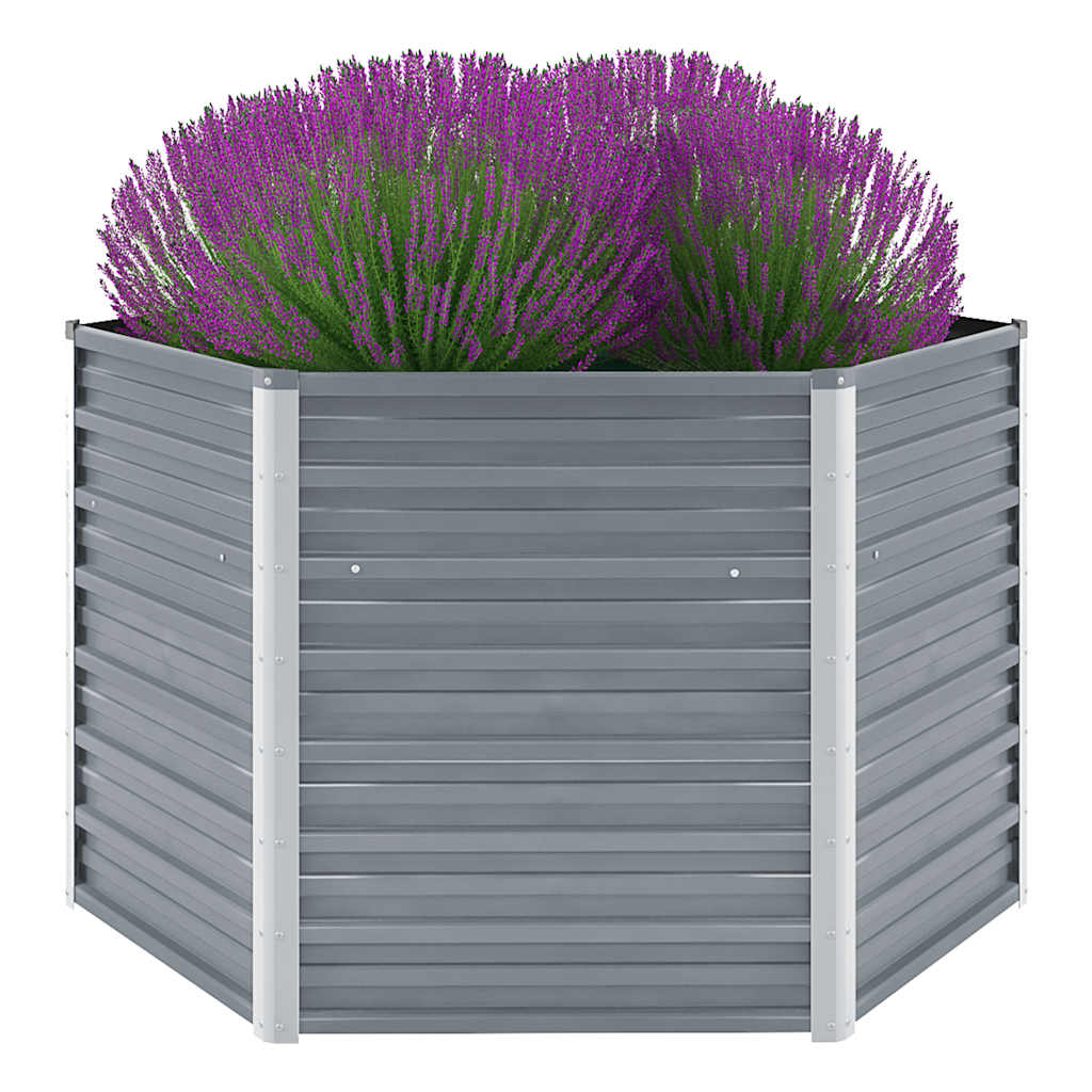 Arriate De Jardín De Acero Galvanizado Gris 129x129x77 Cm_1