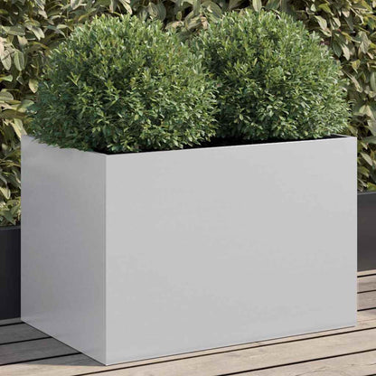 Jardinera De Acero Galvanizado Plateado 62x40x39 Cm_1