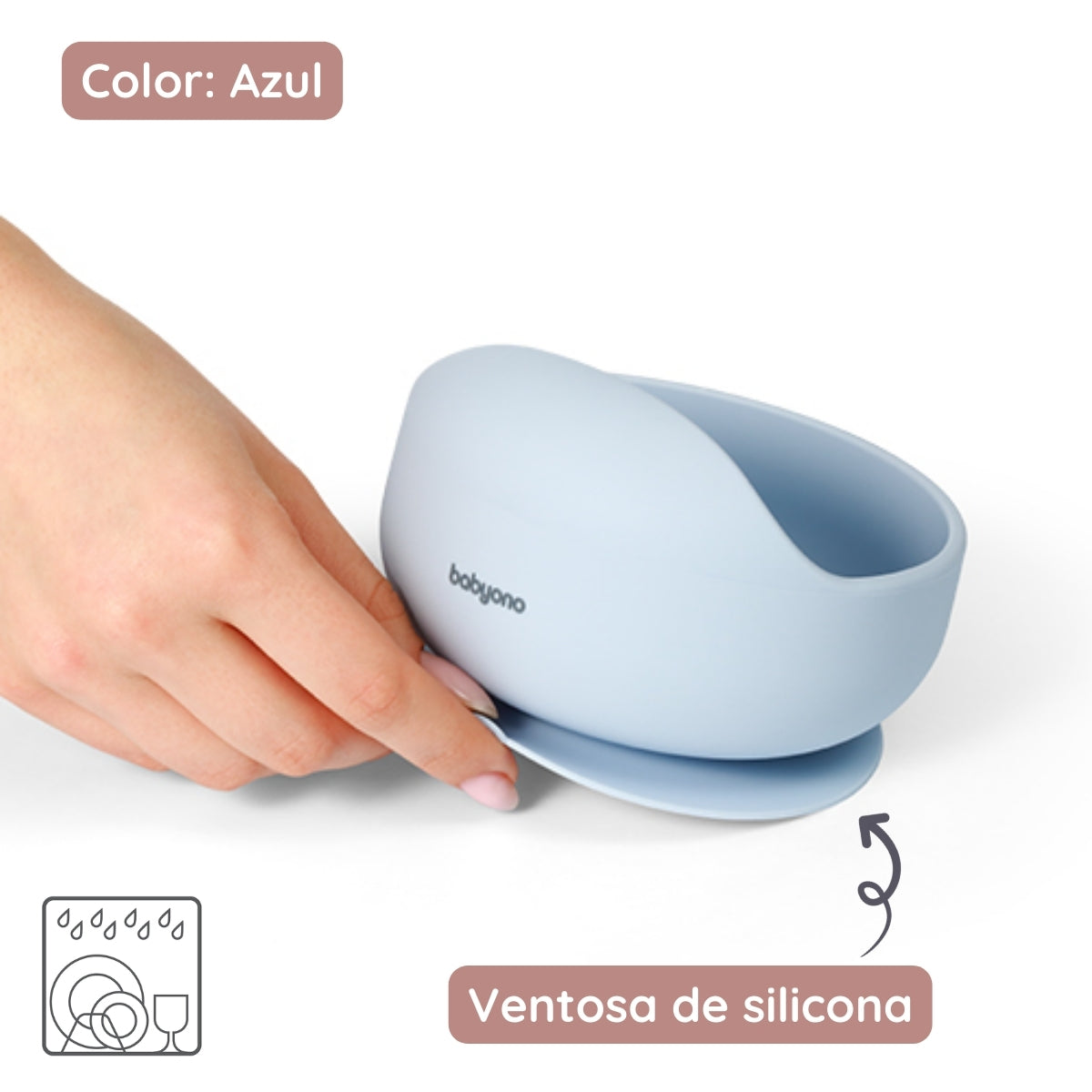 Bowl Silicona Con Ventosa Para Bebés Azul_2
