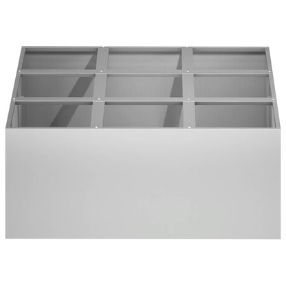 Macetero De Jardín Plateado 100 X 100 X 20 Cm Acero Galvanizado_2