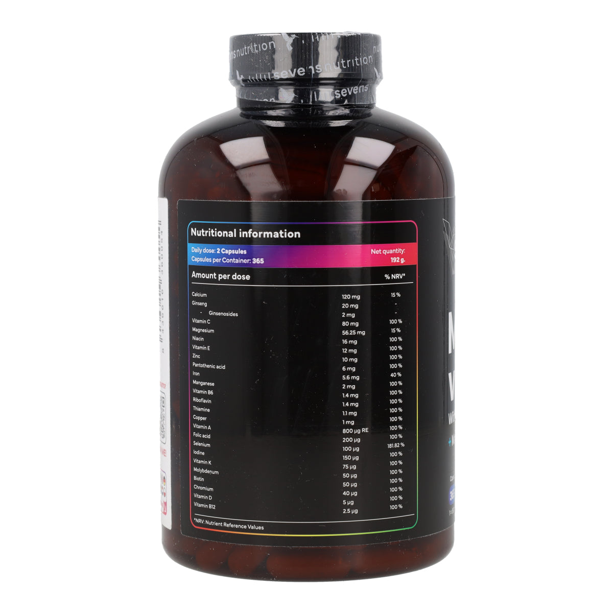 Multivitaminas Sevens Nutrition 365 cápsulas