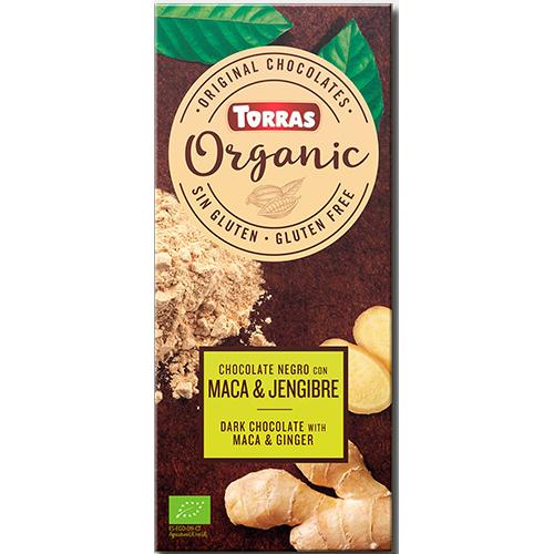 Chocolate Negro Vegano con Maca y Jengibre Bio Torras 100 gr
