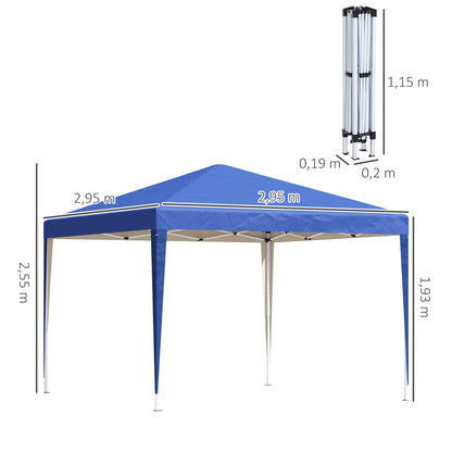 Outsunny Carpa Plegable 3x3 M Con Altura Ajustable Y Bolsa De Transporte Azul_2