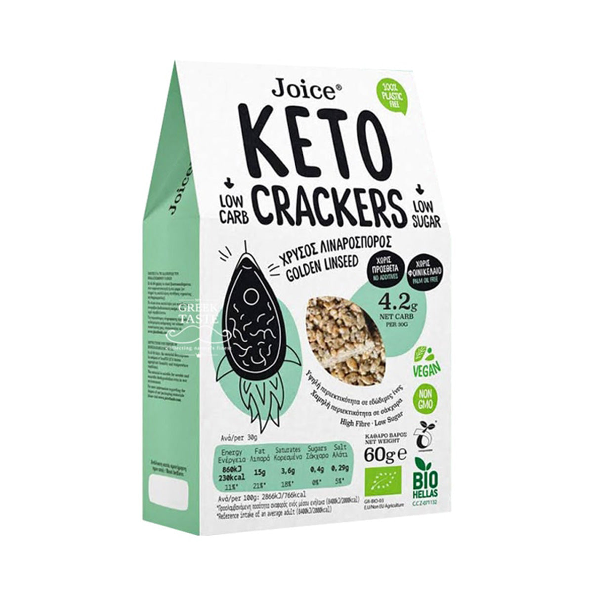 Keto crackers lino dorado Joice Foods 60 g