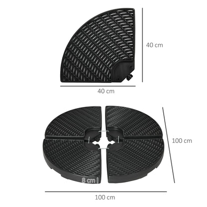 Outsunny Base Para Sombrilla De 4 Piezas Rellenable Con Arena 68 Kg O Agua 52 L_2