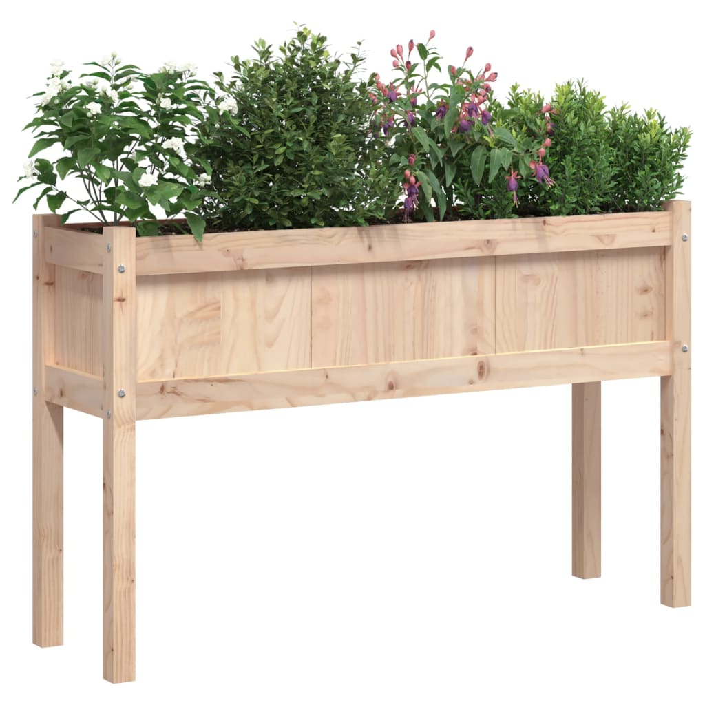 Jardineras De Exterior Con Patas 2 Uds Madera Maciza De Pino_2