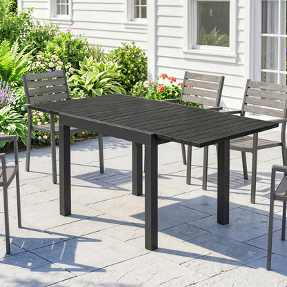 Mesa Jardín Extensible Outsunny Aluminio Negro 160x80x75 Cm_1