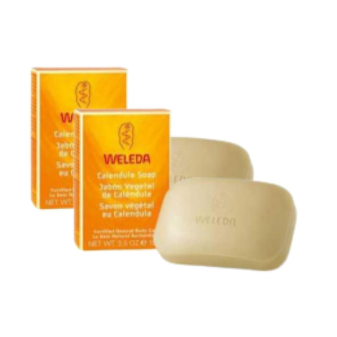 Pack PROMO 2x Jabón vegetal sólido de Caléndula Weleda, 100gr
