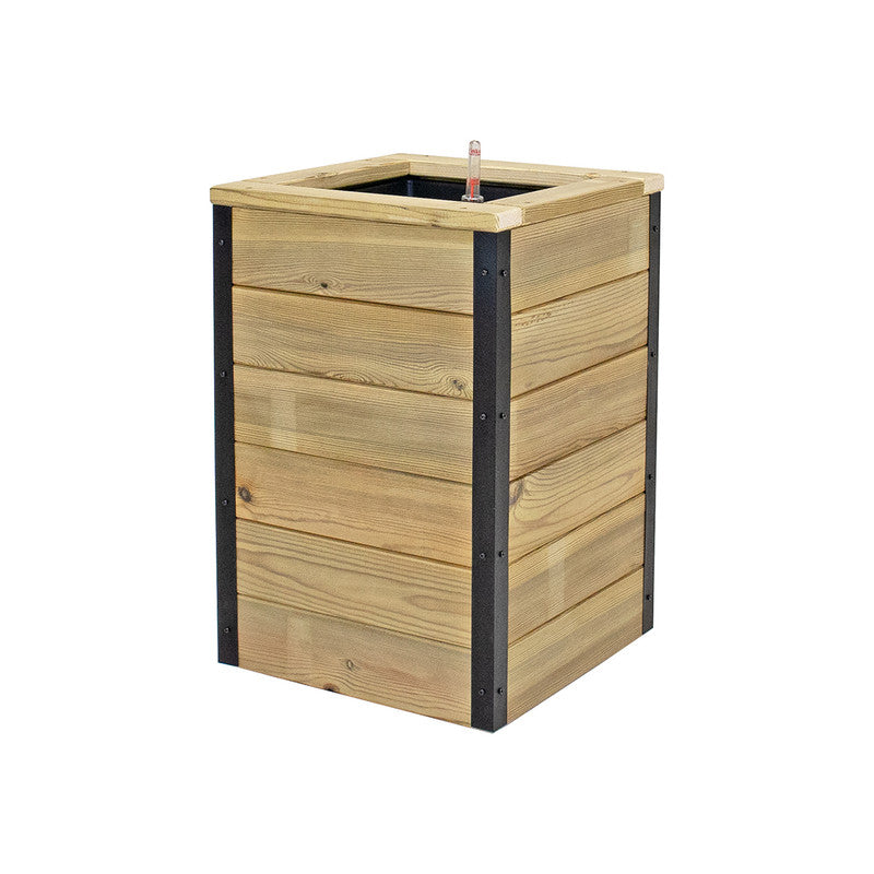 Jardinera Con Autorriego De Madera Nidum Interior Y Exterior Hortalia 40x40x60 Cm_2