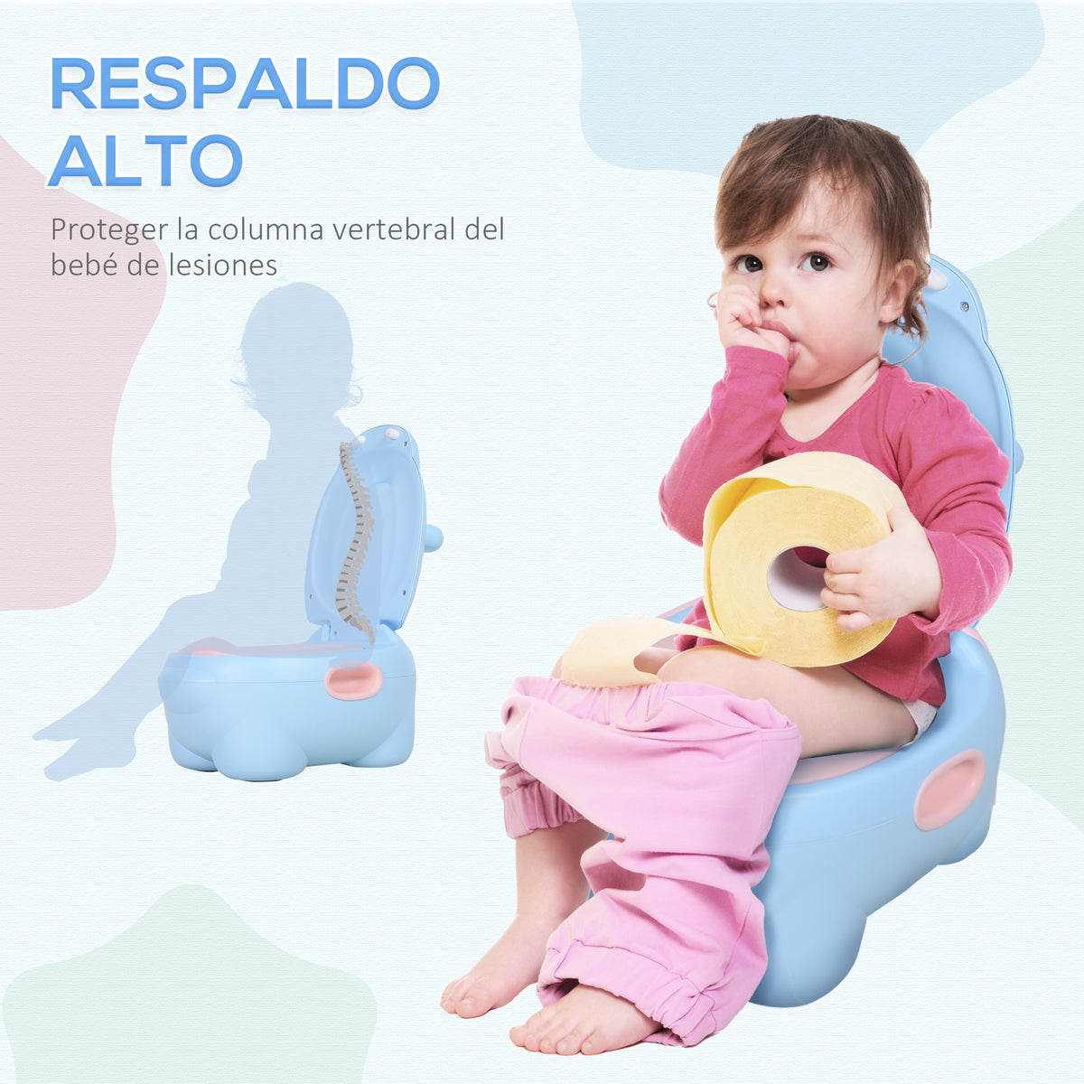 Homcom Orinal Extraíble 2 En 1 Para Bebés Con Forma De Hipopótamo 40x30x23 Cm_5