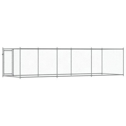 Jaula De Perros Con Puerta Acero Galvanizado Gris 6x2x1,5 M_5