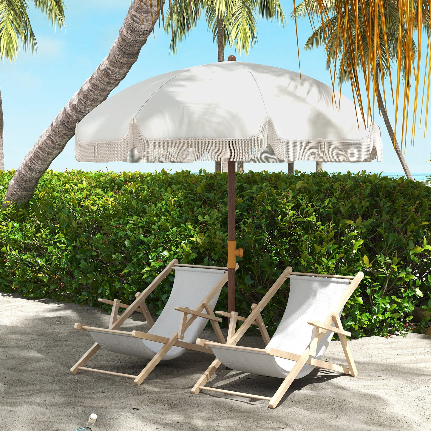 Outsunny Sombrilla De Playa Ø190x210 Cm Con 8 Varillas Apertura Manual Gris_1