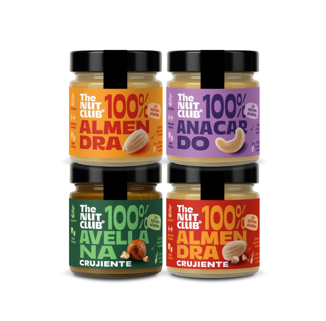 Pack cremas de frutos secos 4uds avellana, almendra smoothie & crunchy y anacardo 100% Fruto Seco 720g_0