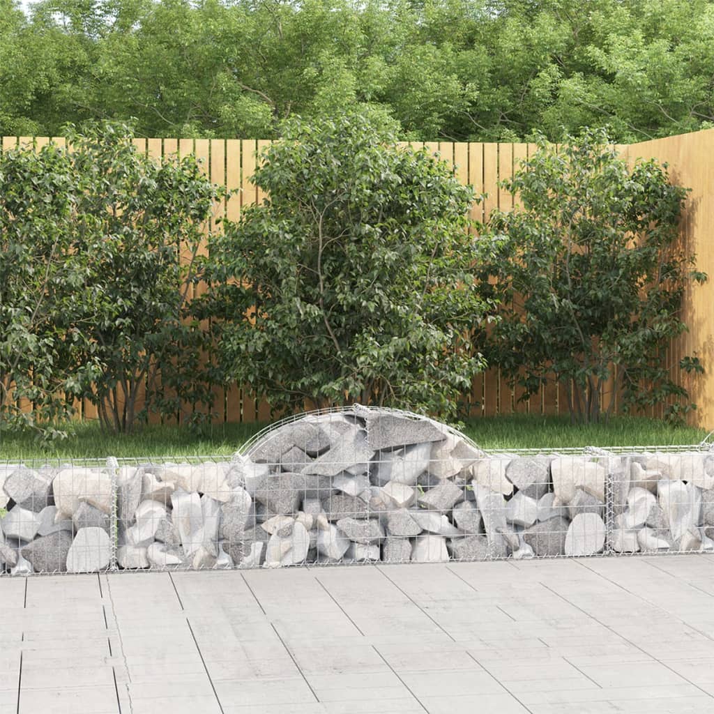 Cestas De Gaviones 4 Uds Forma De Arco Hierro 200x30x40/60 Cm_1