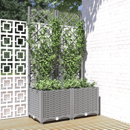 Jardinera Con Enrejado Pp Gris Claro 80x40x136 Cm_1