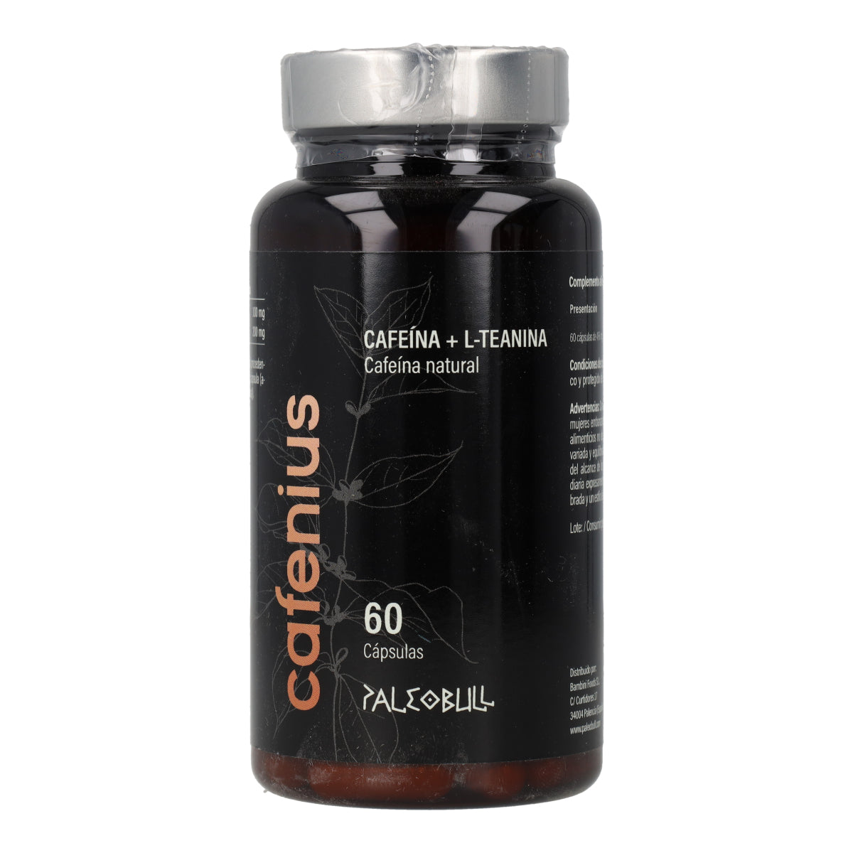 Cafenius cafeína + L-teanina Paleobull 60 cápsulas