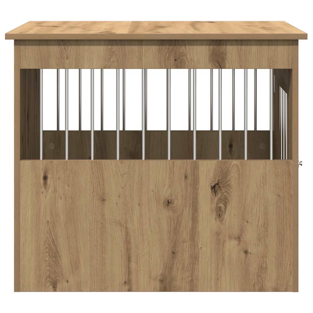 Jaula Para Perros Madera Ingeniería Roble Artesanal 55x75x65 Cm_5