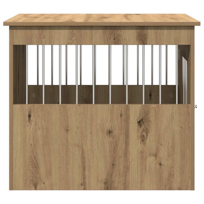 Jaula Para Perros Madera Ingeniería Roble Artesanal 55x75x65 Cm_5