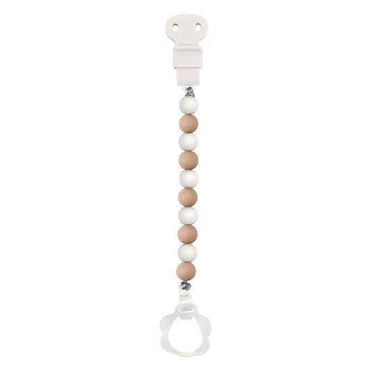 Pinza chupete  (con clip de chupete) Doukidou Rosa-Blanco