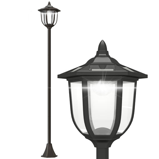 Farola Solar Exterior Outsunny Negro Ø26,5x177 Cm Plástico Abs_0
