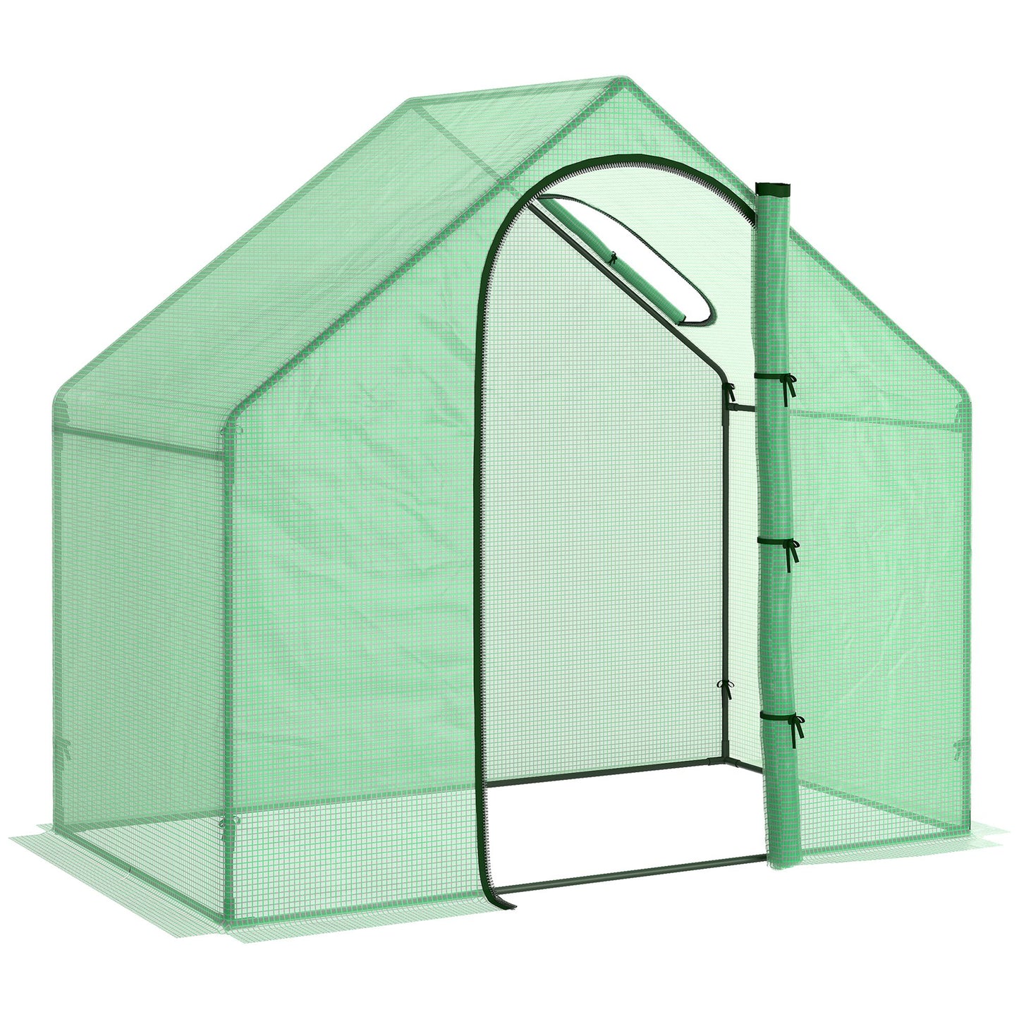 Outsunny Invernadero Pequeño Con Puerta Con Cremallera 180x100x168 Cm Verde_0
