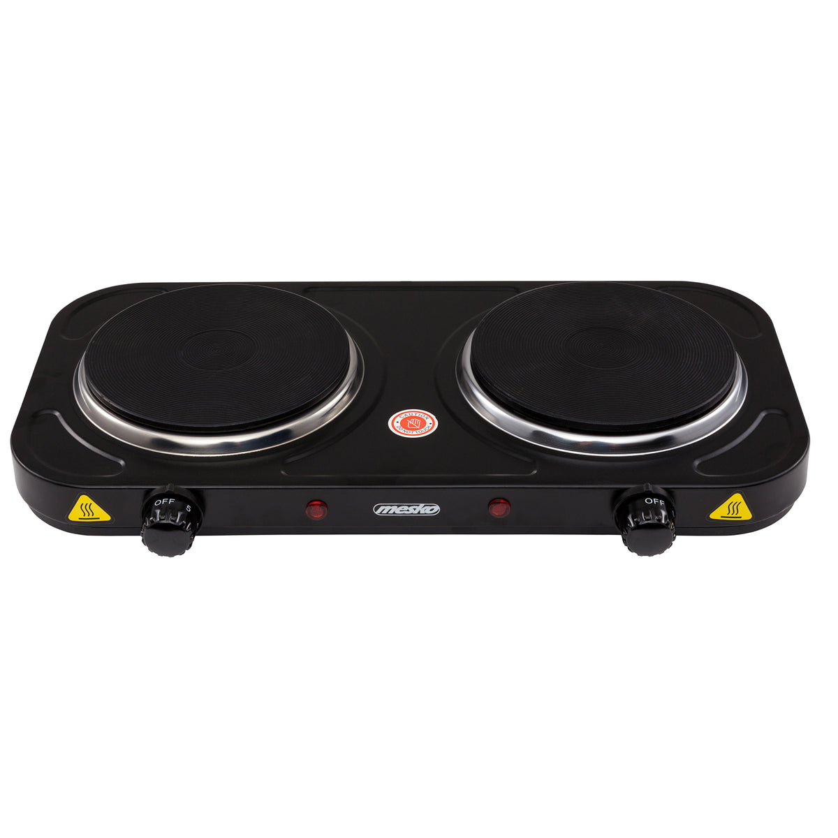Hornillo Eléctrico Doble, Zonas Cocinado 15,4 Cm, 2 Termostatos Regulación Continua Mesko Ms 6509 Negro_5