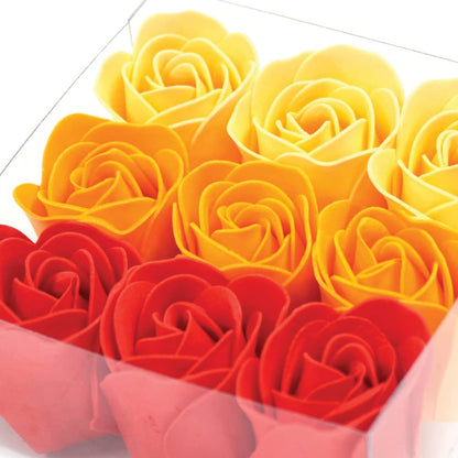 Pack 20 Cajas 9 Rosas De Jabón (naranja) - Flores Con Pétalos De Jabón Perfumados - Regalo Original Para Días Especiales_1