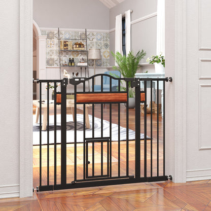 Pawhut Barrera De Seguridad Extensible Para Puertas Y Escaleras 93x76,2 Cm Negro_1