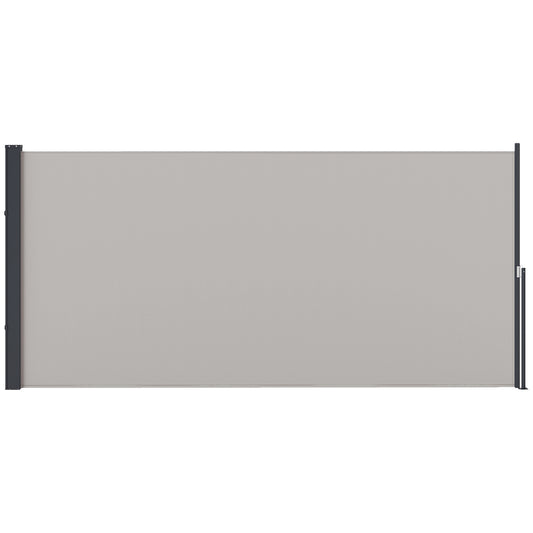 Toldo Lateral Retráctil Outsunny Poliéster, Aluminio Gris Claro 300x3.5x140 Cm_0