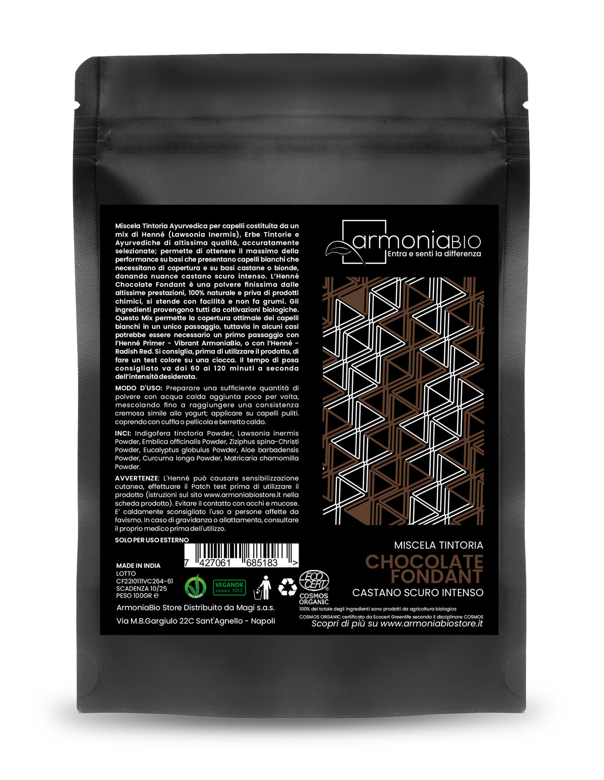 Henna Castaño Oscuro Intenso Chocolate Fondant Armoniabio 100g_1