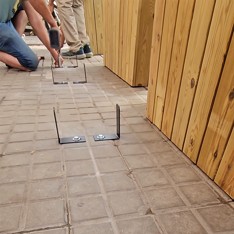 Jardinera Alta De Madera Con Anclaje Al Suelo 75 X 24 X 80 Cm Para Separar Terrazas Hortalia_4