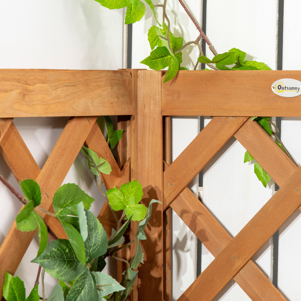 Outsunny Jardinera Con Enrejado De Madera Para Trepadoras Cultivos 40x40x145 Cm_4