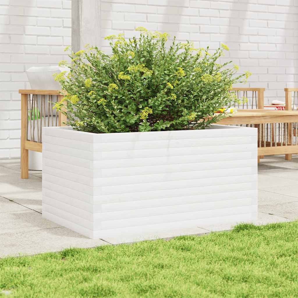 Jardinera De Madera Maciza De Pino Blanco 90x60x46 Cm_2