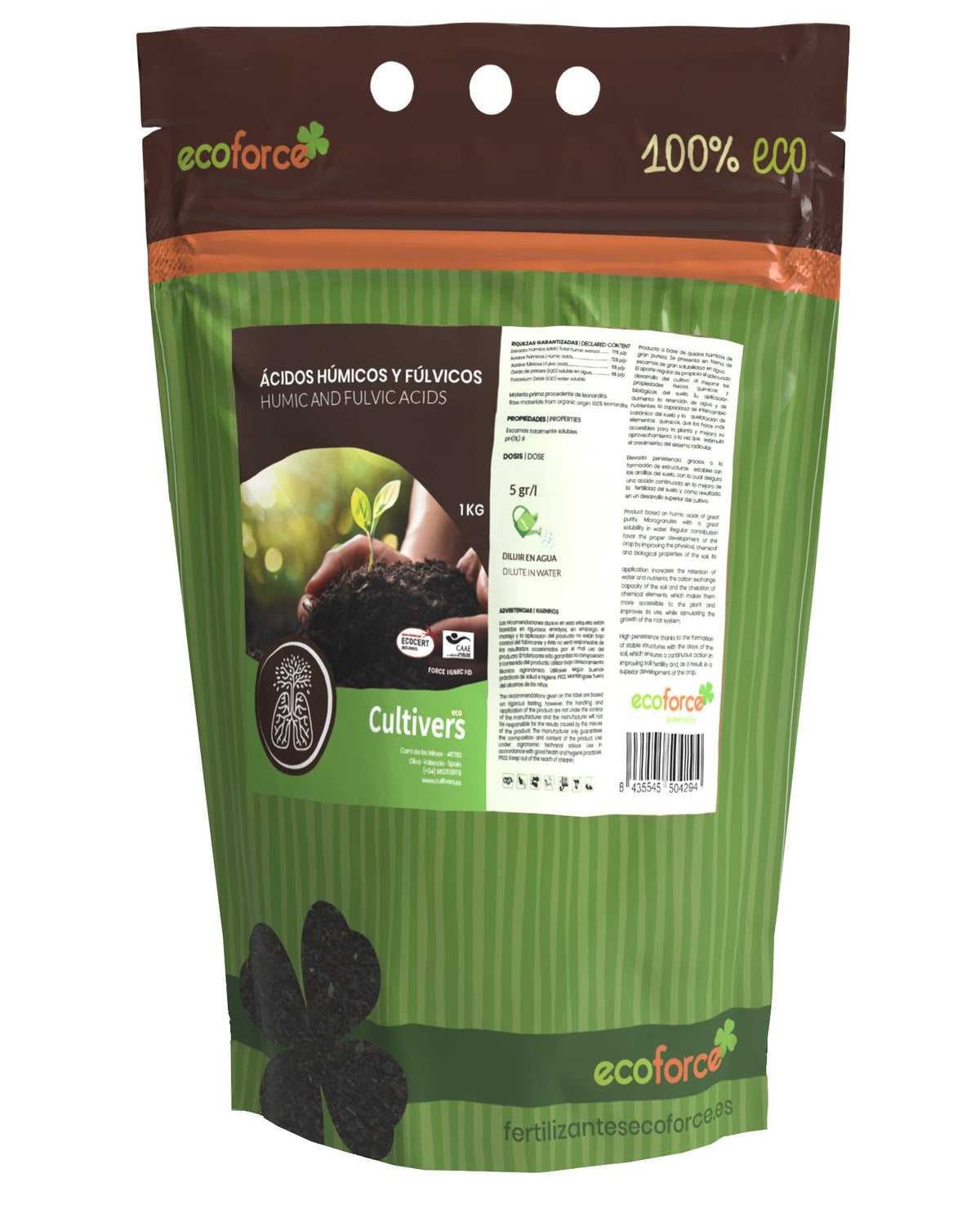 Cultivers Abono Universal Ácidos Húmicos Fúlvicos Y Potasio 1 Kg Ecológico 82% | Fertilizante Soluble Concentrado De…_0
