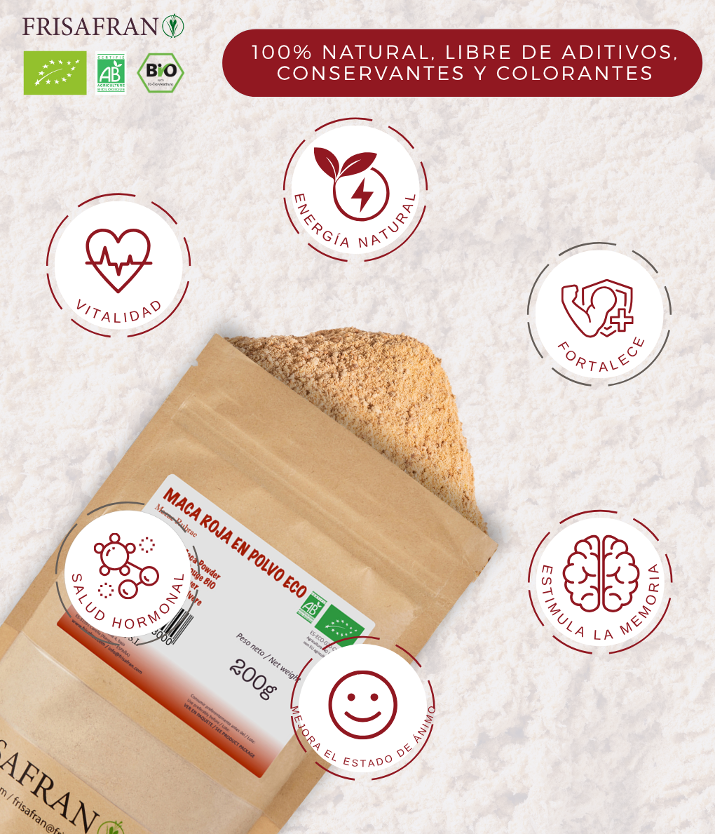 Maca Roja En Polvo Ecológica | Calidad | Frisafran 500 G_1