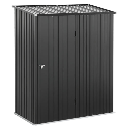 Outsunny Cobertizo De Jardín Exterior 1,34 M² 161,5x94,5x196 Cm Negro Carbón_0