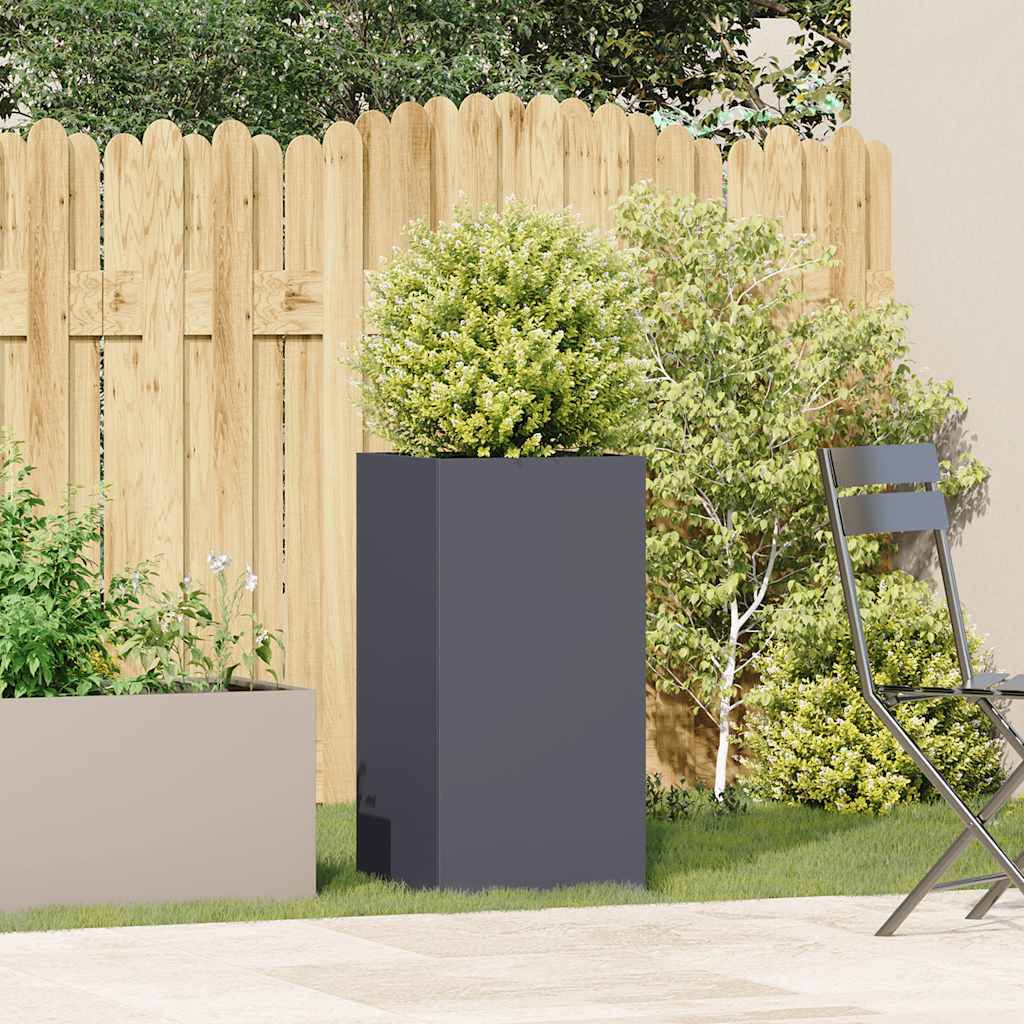 Jardinera De Acero Laminado En Frío Antracita 40x40x80 Cm_2