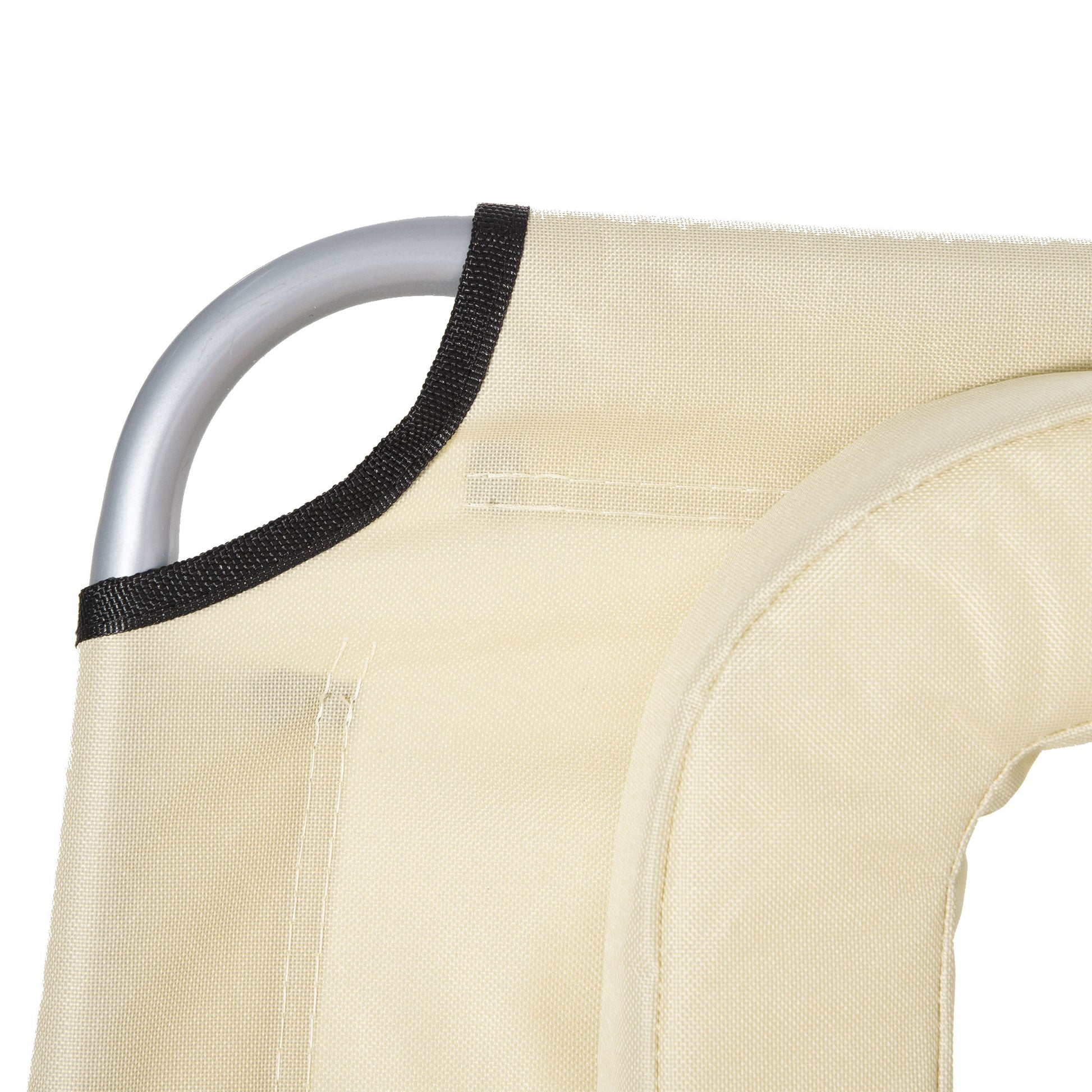 Outsunny Tumbona Reclinable Y Plegable De Jardín Con Respaldo Ajustable Beige_4