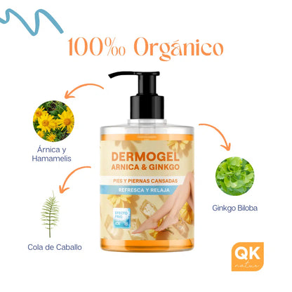 QKnatur - Gel Árnica &amp; Ginkgo Efecto Frío 500ml - Alivio Y Frescor Para Piernas Y Pies Cansados - Relajante E Hidratante_4