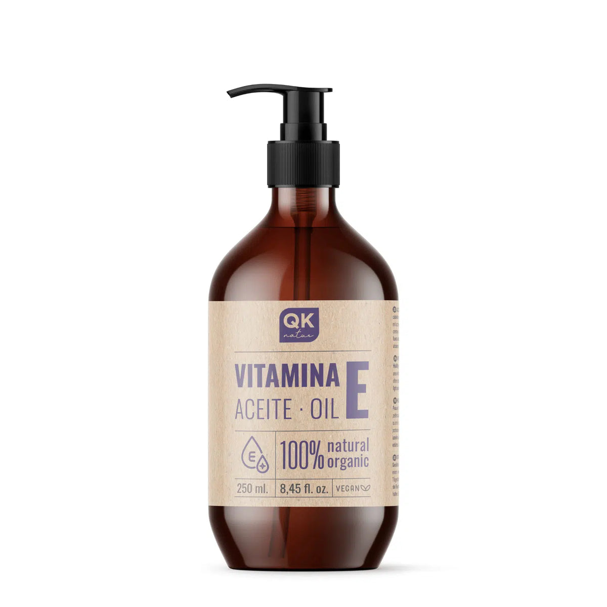 Qknatur - Vitamina E Aceite 250 Ml - Natural - Antioxidante Y Antiedad Para Cara, Piel, Cabello Y Uñas_0
