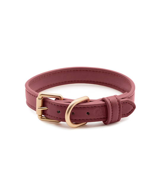 Cafide Collar De Cuero Vegano Burdeos. Modelo Jala. Talla Xs (21.5-27cm)_0