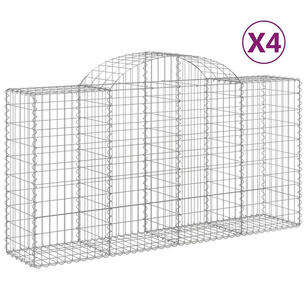 Cestas De Gaviones 4 Uds Forma De Arco Hierro 200x50x100/120cm_0